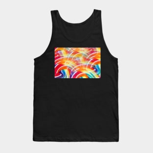 Close-up of swirly rainbow lollipop through prism filter Tank Top